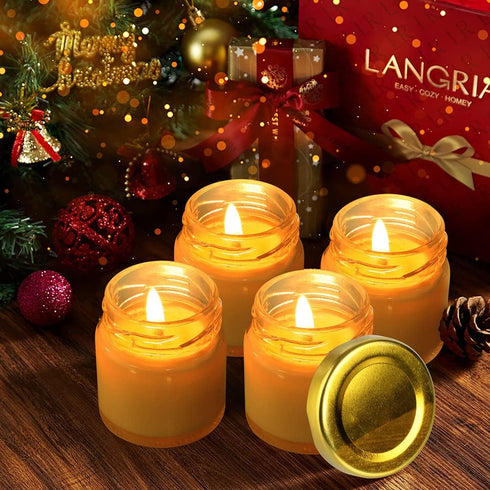 60 Pack 1.5 oz Folinstall Small Glass Jars with Lids, Mini Honey Jars, Candle Jar for Candle Making for Gifts, Crafts