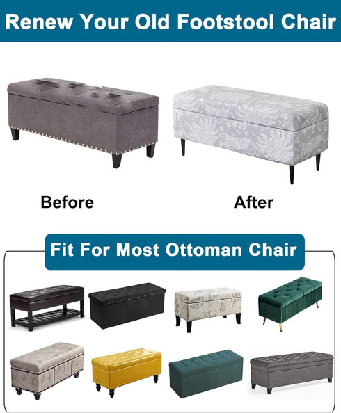 Bands,M,03 CRFATOP Printed Rectangle Ottoman Stool Cover Stretch Folding Storage Footstool Bench Slipcovers Upholstered