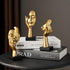 3 Pcs Gold Thinker Statues Sculptures for Home Decor, Golden Statues Table Decor Accents, House Decorations for Living