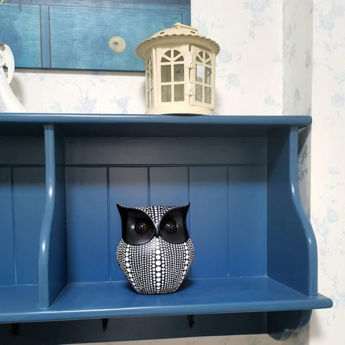 Resin Owl Statue Home Decor - Black Bird Sculpture, Small Accents for Bedroom, Office, Garden, Bookshelf, TV Stand