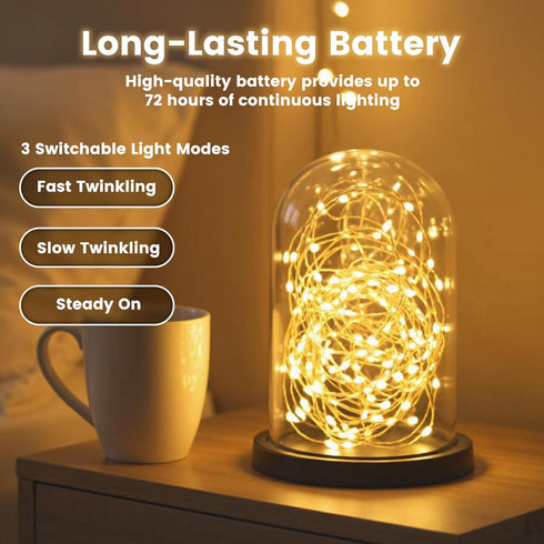 15 Pack 7Ft 20 DomeStar Fairy Lights Battery Operated, LED Waterproof String Lights Wire Firefly Starry Moon Light