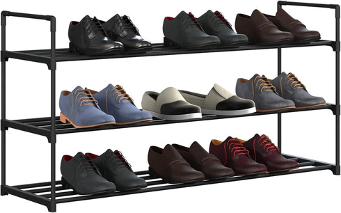 3-Tier Closet, 15 Home-Complete Shoe Rack - Shoe Organizer for Bathroom, Entryway - Shelf Holds Pairs Sneakers, Heels