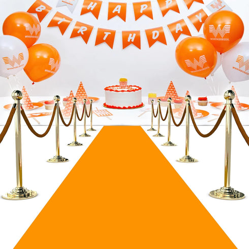 Orange Carpet Runner for Party 2.6X15 ft, 130 GSM Felt with Halloween Decorations, Double-Sided Tape for Prom