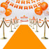 Orange Carpet Runner for Party 2.6X15 ft, 130 GSM Felt with Halloween Decorations, Double-Sided Tape for Prom