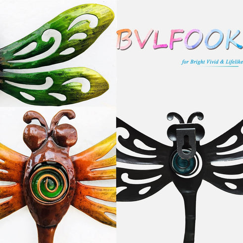 YNGFIL Dragonfly Wall Art Decor | 3 Pack Metal Indoor Outdoor Hanging Decorations for Living Room Bedroom, 9 Inch
