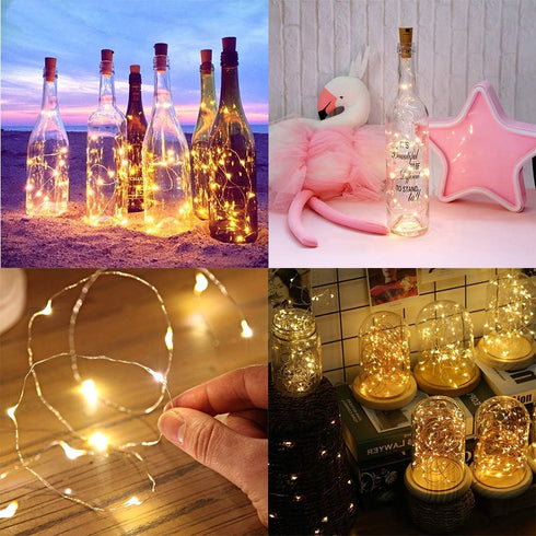 16 Pack 20LED VOOKRY Wine Bottle Lights with Cork, Fairy Lights Battery Operated Mini Copper Wire Cork Lights