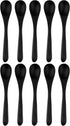 BambooMN Mini Black Salt Spoon/Tiny Wooden Spoons for Spices, 30pcs Oval 4.3"