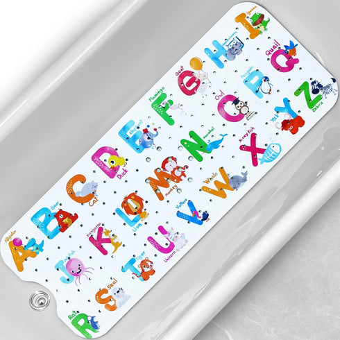 Linoows Baby Bath Tub Mat, Extra Large Non Slip Kids Cartoon Bathtub