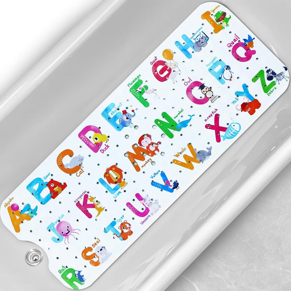 Linoows Baby Bath Tub Mat, Extra Large Non Slip Kids Cartoon Bathtub