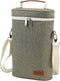 ZORMY 2 Bottle Insulated Wine Carrier Bag for Travel, Cooler Tote with Shoulder Strap & Corkscrew Opener