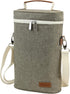 ZORMY 2 Bottle Insulated Wine Carrier Bag for Travel, Cooler Tote with Shoulder Strap & Corkscrew Opener