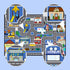 3'5' Car Track Rug Blue Road Rug for Kids, Car Traffic Road Play Mat for Kids Room Bedroom Decor