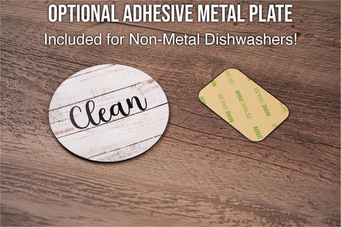 Dishwasher Magnet Clean Dirty Sign, Universal Indicator for Clean/Dirty Dishes, Rustic Farmhouse Style Magnet
