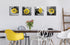 Yellow Decor Canvas Wall Art - Valentine Decorations for Home, Rose Flowers Pictures for Living Room Office Décor