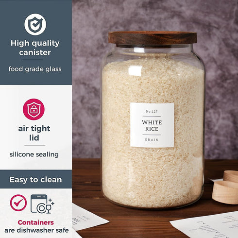 CZSZYGHBAO 2 More(1 gallon/4000 ml) PCS Large Glass Jar with Airtight Lid, Glass Food Storage Jars