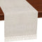 Grelucgo Natural Color Lined Fringe Table Runner or Dresser Scarf, 14 x 48 inches