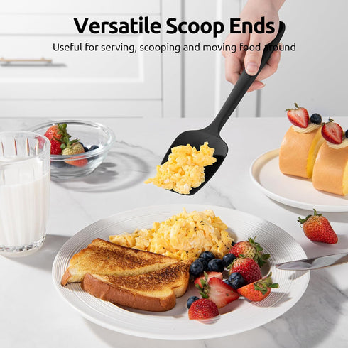 U-Taste Silicone Spatula Set, Heat Resistant to 600 Degrees Fahrenheit (Black)