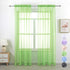 GYROHOME Basic Rod Pocket Sheer Voile Curtain Set of 2 Panels, Sunlight Filtering for Living Room (Green 52x84 inch)