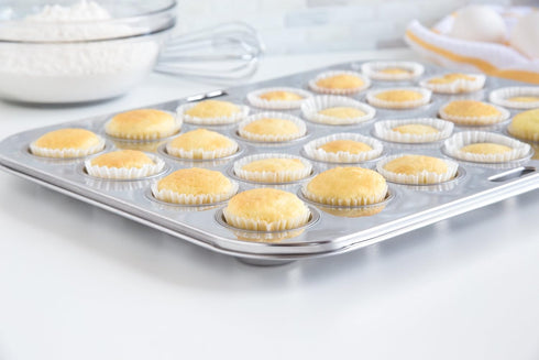 Fox Run Mini Muffin and Cupcake Pan, 10.5 x 13.75 x 1.5 inches, 24 Cup, Stainless Steel