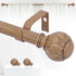 Wood Curtain Rods for Windows, 28 to 48 Inch Adjustable Heavy Duty Drapery Rods