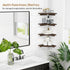 Set 4, Forbena Floating Corner Shelves for Wall of Small Corner Bookshelf for Bedroom Books, Round Wooden Corner Shelf
