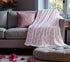 Valentine Soft Throw Blanket: Confetti Heart Fun, Pink Black White, Accent for Couch Sofa Chair Bed or Dorm (Confetti