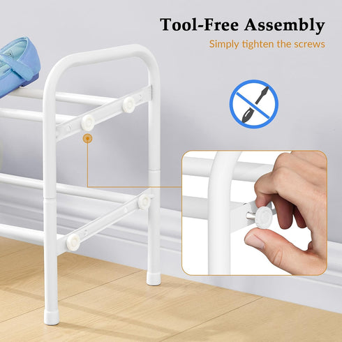 2 Tier,41.53'' Closet, 12 Gewudraw Shoe Rack Adjustable Metal Shoe Organizer for Bedroom, Entryway,Holds Up to Pairs