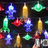 20 LED Children's Room String Light, Astronaut Spaceship Rocket Pendants, Holiday Party Lights, Kids Room Decor