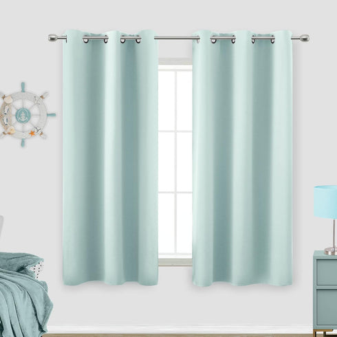 Mint/Seafoam Green Curtains for Bedroom 2 Panels Set,Retro Blackout Grommet Heat Light