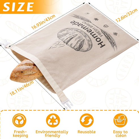 1 Pack 17 12.6 Inches Beeswax Bread Bags for Sourdough,Reusable Organic Linen Beeswax Bread Bag for Homemade Sourdough