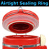 Blue Donuts 25 Oz Ceramic Airtight Jar - Food Storage Container, Kitchen Canisters, Red Flour Jar with Lid
