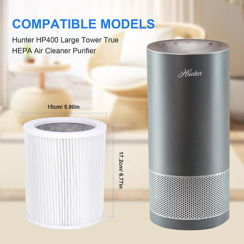 H-PF400 HEPA Filter Replacement Kit, Compatible for Hunter HP400 Air Purifier Series, 1 HEPA Filter + 4 Pre-Filters