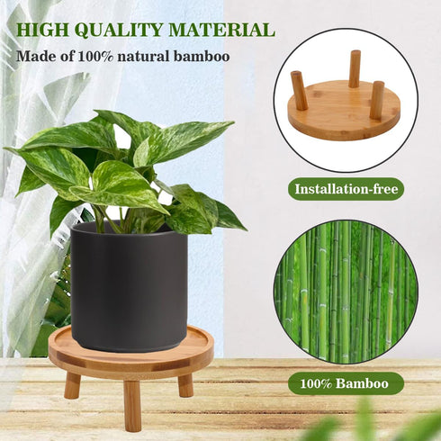 ARTORA 2PCS) Mid Century Modern Plant Stand, Wood Indoor Plant Holder Succulents Plant Pot Raiser Decorative Corner