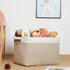 DULLEMELO Storage Baskets Large 16"x12"x12" Fabric Bins for Organizing, Collapsible Linen Shelf Baskets for Clothes