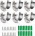 Cosweet 6 Packs Stainless Steel Closet Pole Sockets - Closet Rod End Supports with Screws for Easy Installation