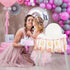 Q&High Life 1st Pre - strung Pink Highchair Banner - One Birthday Highchair Banner for Princess Girls ONE Baby Shower