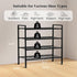 4-Tier Closet,Entryway, 4 Shoe Rack,Metal Simple Narrow Shoe Storage Organizer Shelf for Bedroom,Garage (Black, Tier)