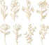 PerKoop 8 Pcs Wooden Flowers Wall Decor Boho Wildflowers Hanging Sculpture Wood