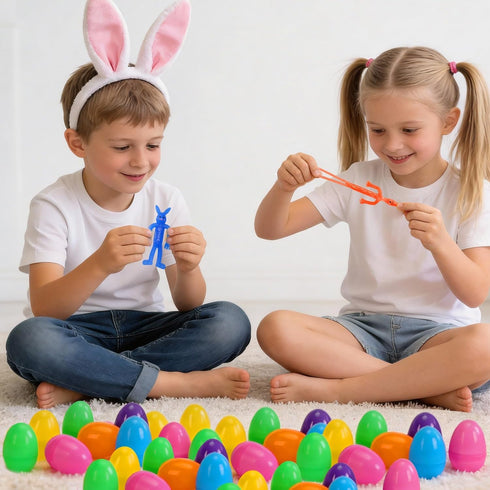 36Pack Labrostar Prefilled Easter Eggs with Squeeze Toys Inside Bright Colorful Filled Squeeze Toys Easter Basket