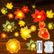 btfarm Fall Decor 16.4FT 50 LED 3D Pumpkin Maple Leaf Acorn Fairy