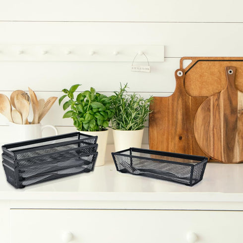 2PCS Drawer Organizer, Mesh Drawer Organizer for Kitchen, Utensil with Interlocking Arm for Cosmetic, Flatware