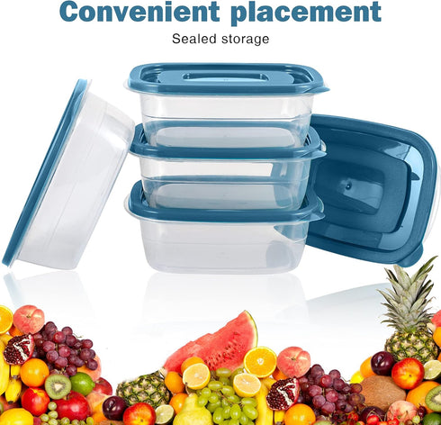 5PCS Small Food Storage Containers, BPA Free Plastic Meal Prep Containers, Freezer Microwave Safe, 0.53 Quarts