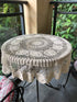 Damanni Beige Cotton Handmade Crochet Lace Tablecloth Doilies, Round, 35 Inch