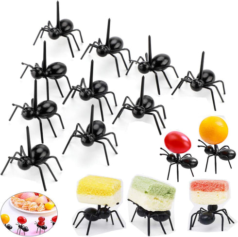 Ant Toothpicks Fruit Dessert Fork - 24Pcs Reusable Animal Appetizer Forks with Storage Box for Kitchen Party