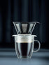 Bodum 12oz Pour Over Coffee Dripper Set - BPA-Free Plastic, Clear, with Double Wall Mug and Reusable Filter