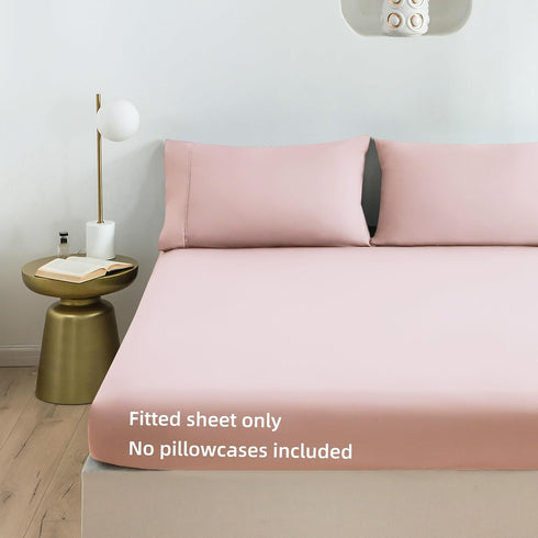 Mohap Twin Fitted Bottom Sheet, Deep Pocket, No Pilling, Double Brushed Microfiber, Pink