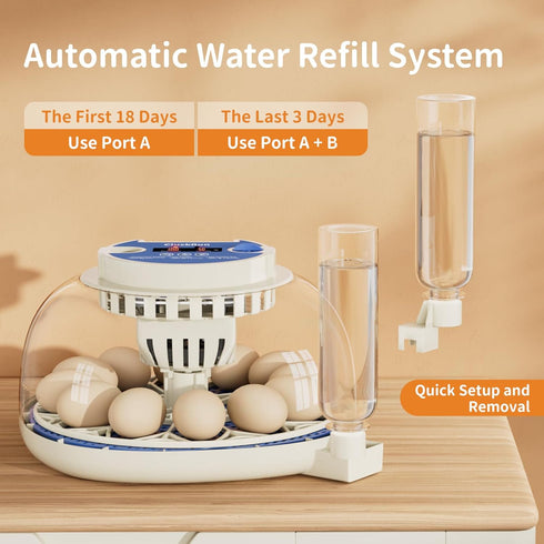12 Egg Incubators for Hatching Eggs, Temperature and Humidity Control, Automatic Egg Turning, Egg Candler, Automatic