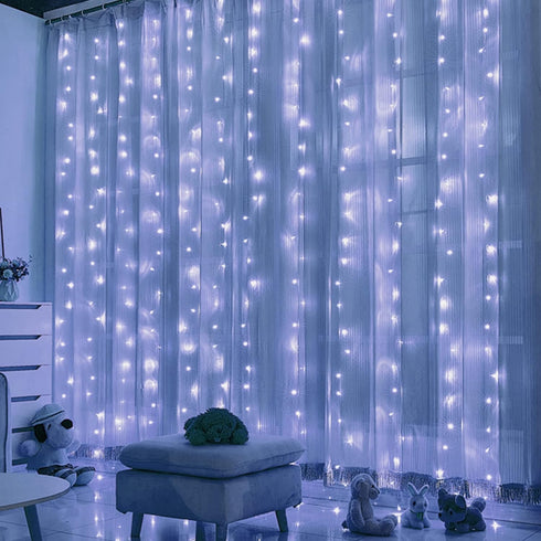 HOME LIGHTING Window Curtain String Lights, 300 LED Fairy Copper Light with Remote, USB Powered Waterproof for