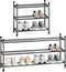 STORAGE MANIAC Expandable Shoe Rack, 12 Pairs Stackable Small Shoe Rack, Metal
