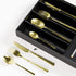 Silverware Drawer Organizer Cutlery Tray - Bamboo Black Small Kitchen Gadgets Holder&Flatware Storage 14"D * 10-1/4"W * 2"H by Zri Bamboo